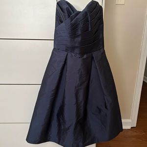 Dark blue Alfred Sung Midi A Line Strapless Dress Size 00